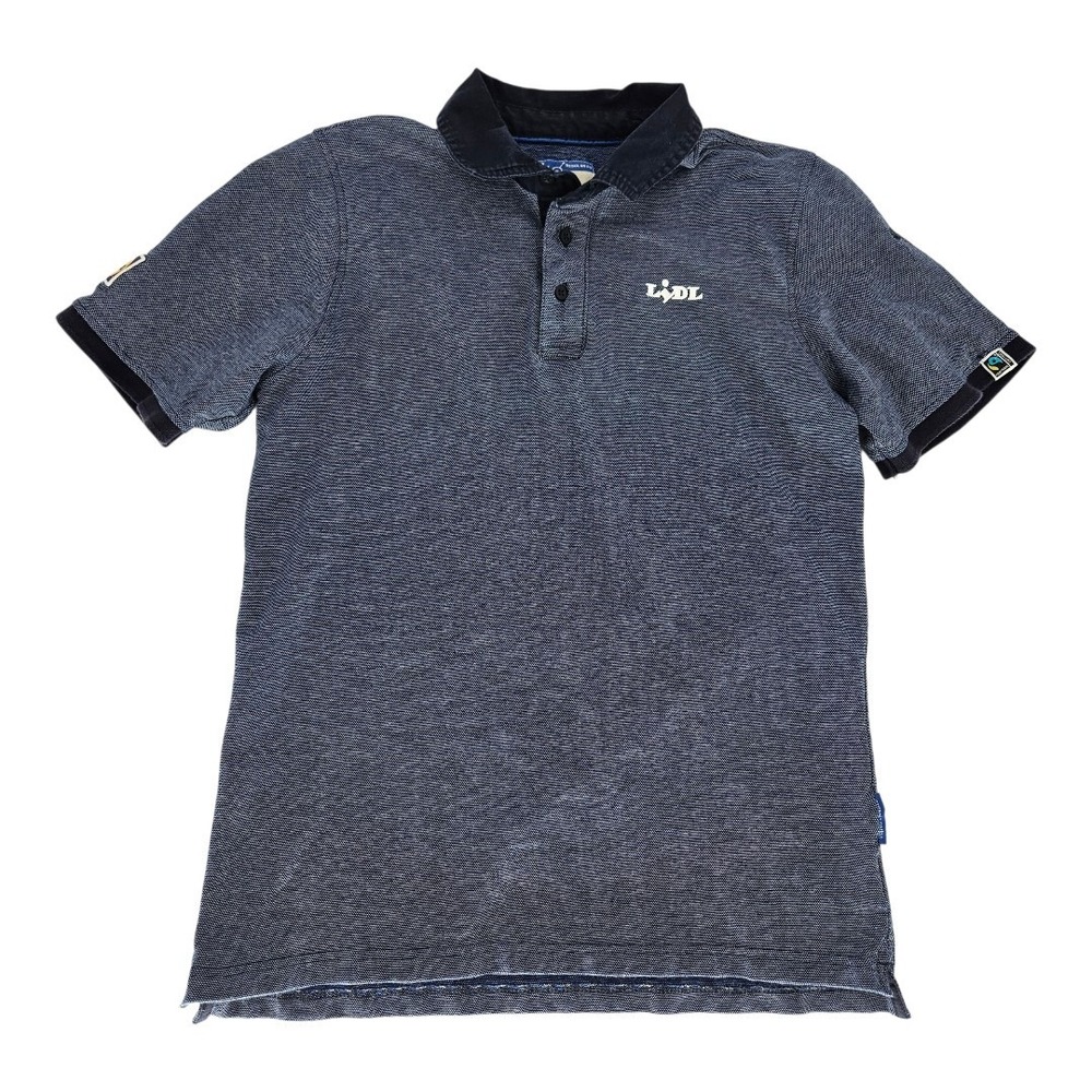 Lidl Polo Shirt Mens Medium Blue Organic Cotton Workwear Short Sleeve Pique